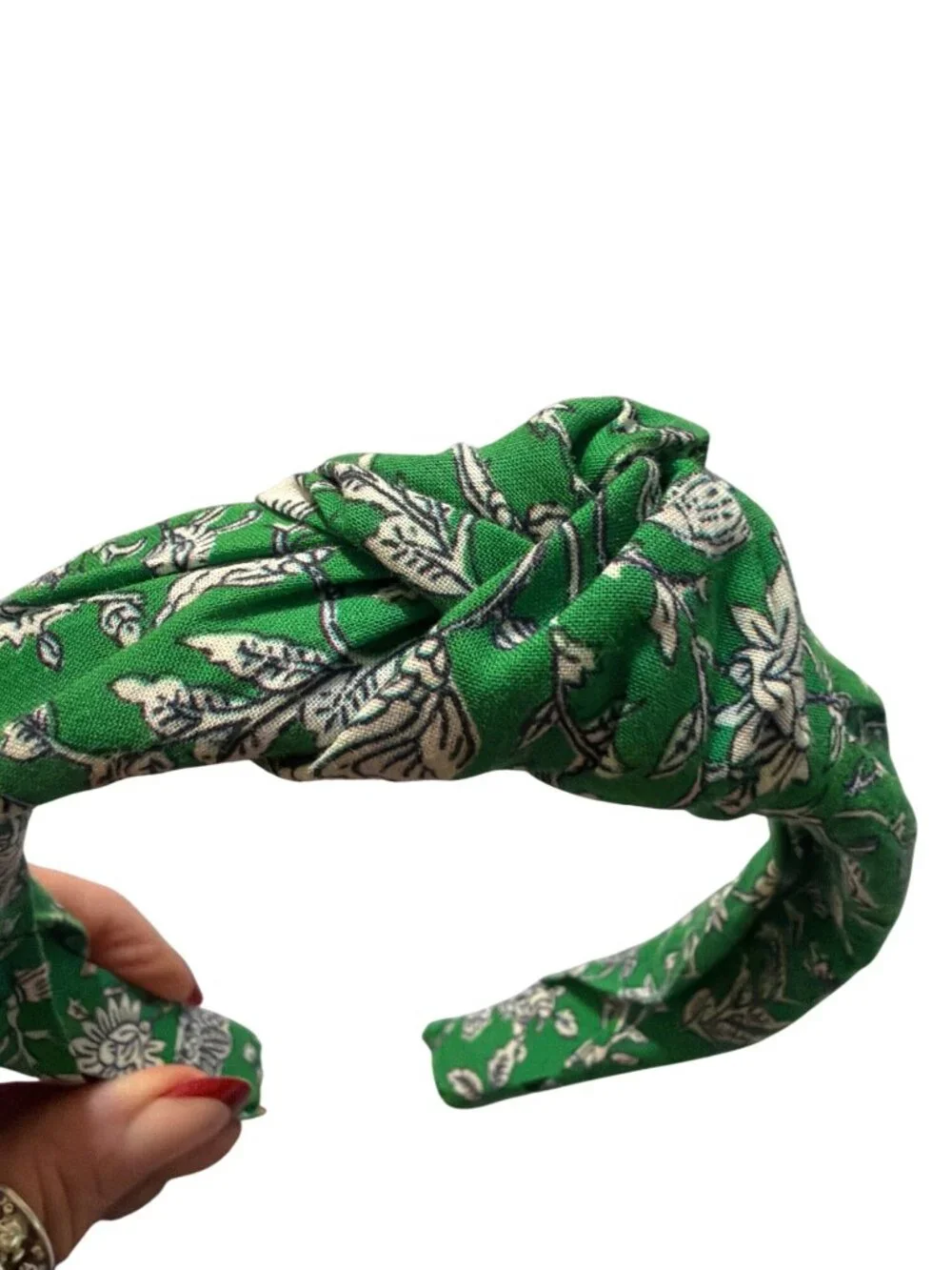 Set Of 3 Fabric Headbands Knot Green Floral Plaid And Tweed Styles NWOT